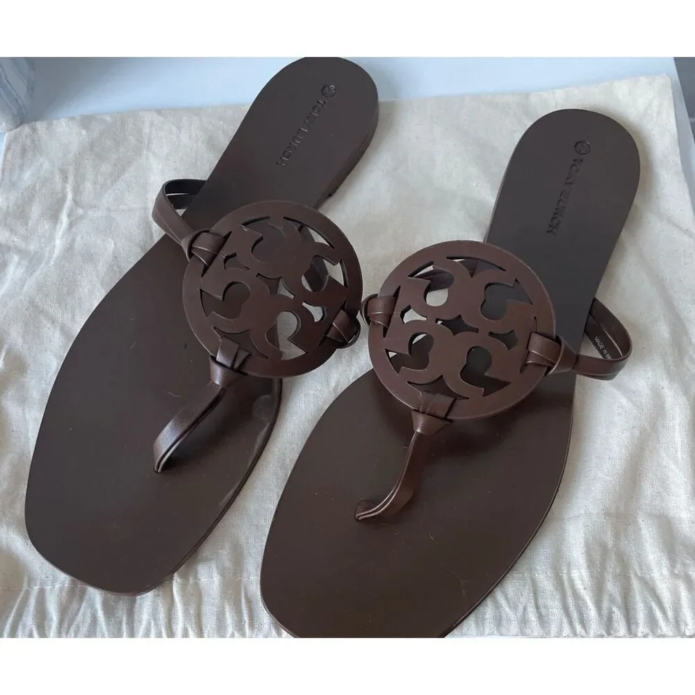 TORY BURCH Miller Square Toe Tan Sandals Women’s Size 10